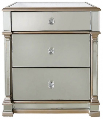 Killona Champagne Gold Mirrored Bedside Cabinet