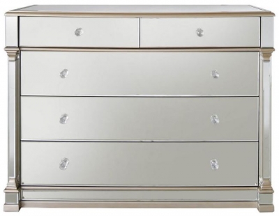Killona Champagne Gold Mirrored 3+2 Drawer Chest