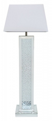 Atlas Mirrored Floor Lamp with White Shade