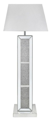 Mylo Brick Mirrored Floor Lamp with White Shade