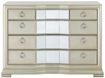 Celine Mirrored Champagne 5 Drawer Chest