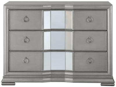 Celine Mirrored Grey 3 Drawer Chest