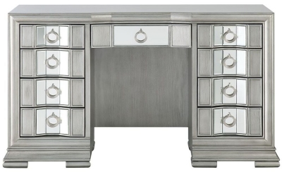 Celine Mirrored Grey 9 Drawer Dressing Table