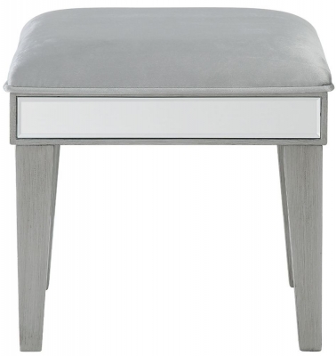 Celine Mirrored Grey Stool