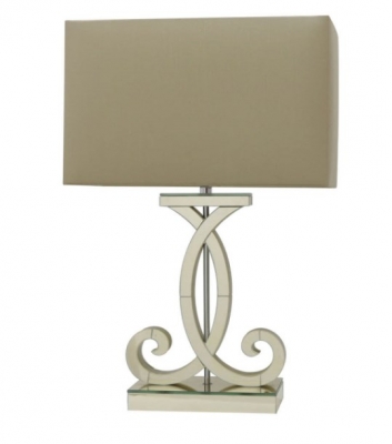 Hera Clear Mirrored Table Lamp with Champagne Shade