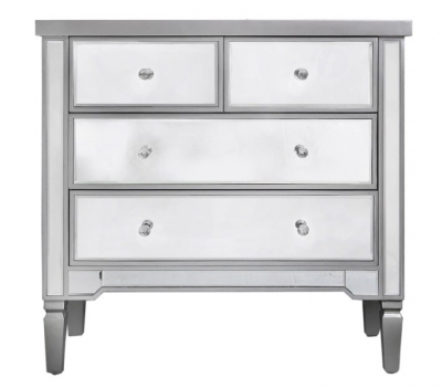 Value Vista Silver Mirrored 4 Drawer Chest