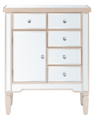 Value Vista Dark Champagne Mirrored 5 Drawer Chest