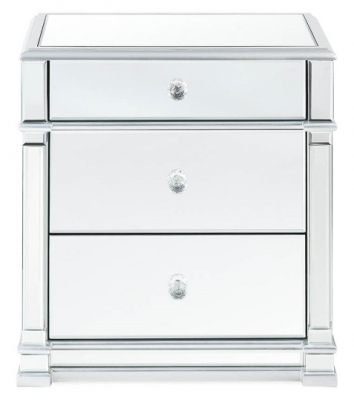 Molina Mirrored 3 Drawer Bedside Cabinet