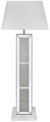 Naro Mirrored Brick White Shade Floor Lamp