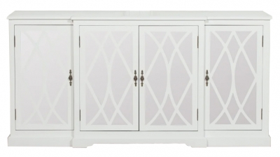 Breakfont White Mirrored Front 4 Door Sideboard