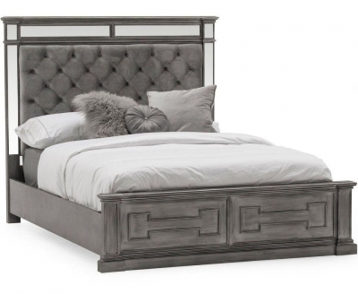 Vida Living Ophelia Grey Mirrored Bed
