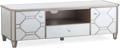 Vida Living Rosa Geometric Mirrored TV Cabinet