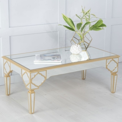 Marrakech Mirrored Coffee Table with Gold Trim