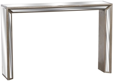 The Damion Console Table - Aged Mirrored and Antique Metallic Finish