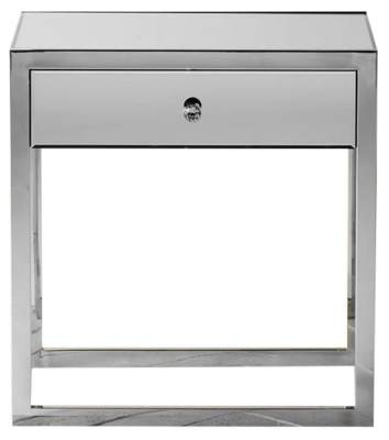Moines 1 Drawer Mirrored Side Table
