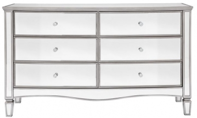 Birlea Elysee Mirrored 6 Drawer Wide Chest